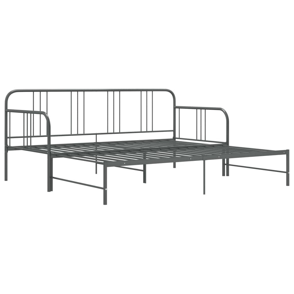 Ausziehsofa Bettgestell Grau Metall 90x200 cm - Premium Betten & Bettgestelle - Just €174! Shop now at homesales4u
