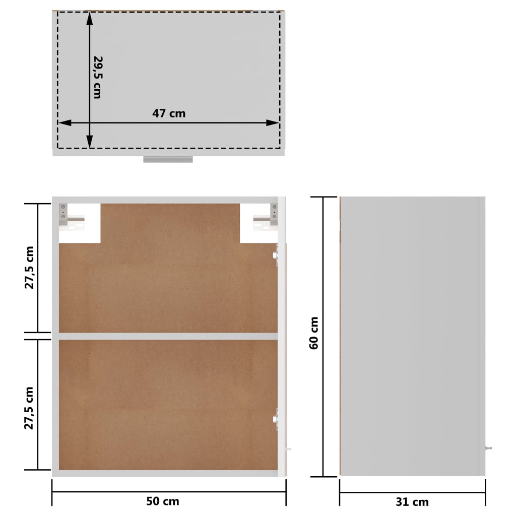 Hängeschränke 2 Stk. Lyon Hochglanz-Weiß 50x31x60 cm Holzwerkstoff - Premium Küchenschränke - Just €110.33! Shop now at homesales4u