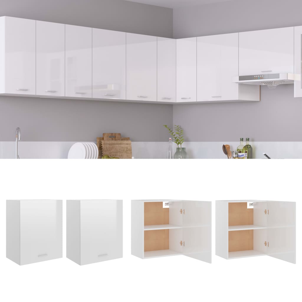 Hängeschränke 2 Stk. Lyon Hochglanz-Weiß 50x31x60 cm Holzwerkstoff - Premium Küchenschränke - Just €110.33! Shop now at homesales4u