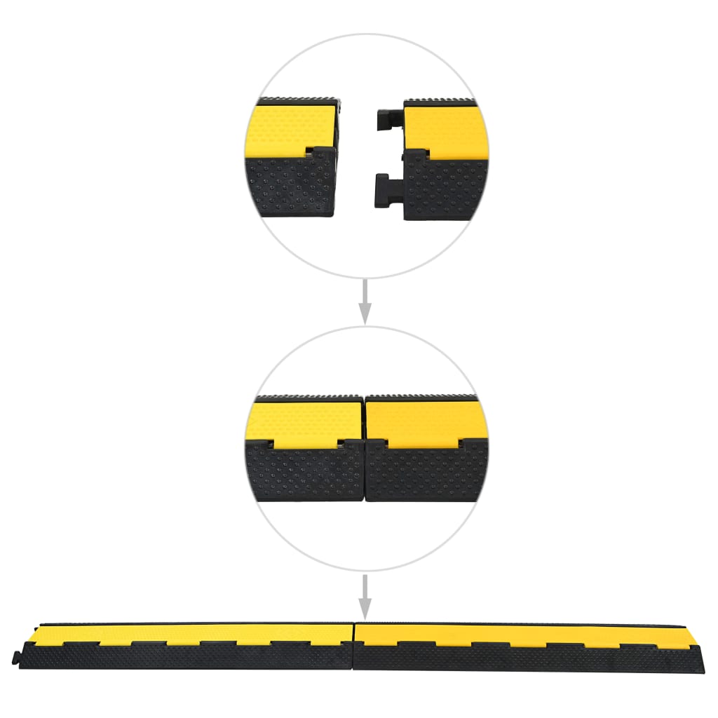 Kabelbrücken Überfahrschutz 2 Stk. 2 Kanäle Gummi 101,5 cm - Premium Verkehrsschilder - Just €102.62! Shop now at homesales4u