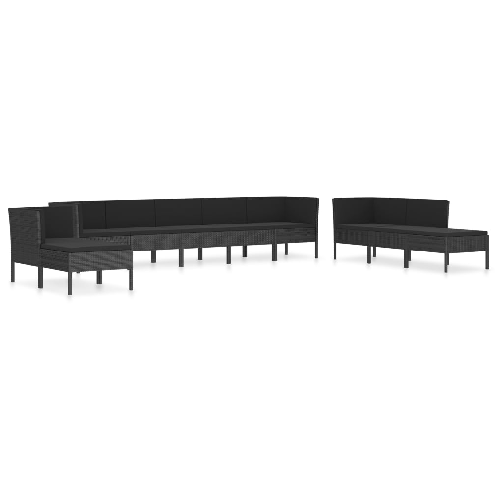 10-tlg. Garten-Lounge-Set mit Auflagen Poly Rattan Schwarz - Premium Gartenmöbel-Sets - Just €883.47! Shop now at homesales4u