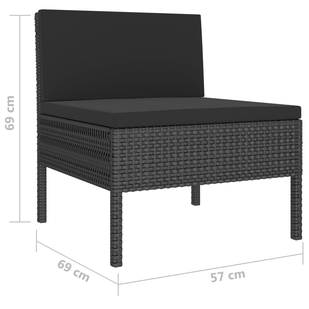 10-tlg. Garten-Lounge-Set mit Auflagen Poly Rattan Schwarz - Premium Gartenmöbel-Sets - Just €883.47! Shop now at homesales4u