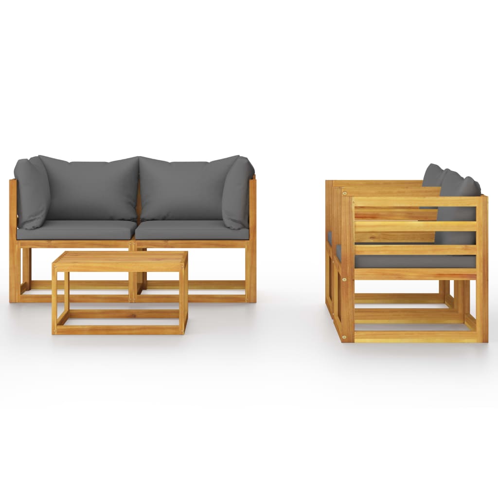 5-tlg. Garten-Lounge-Set mit Auflagen Massivholz Akazie - Premium Gartenmöbel-Sets - Just €618.71! Shop now at homesales4u