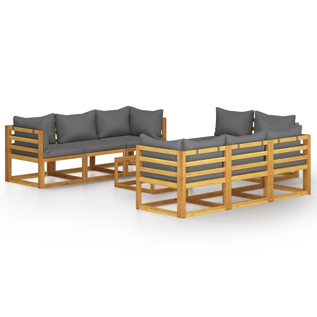 9-tlg. Garten-Lounge-Set mit Auflagen Massivholz Akazie - Premium Gartenmöbel-Sets - Just €1236.95! Shop now at homesales4u