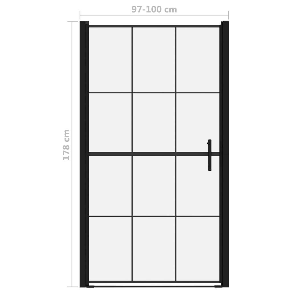 Duschtür Hartglas 100 x 178 cm Schwarz - Premium Duschkabinen & -türen - Just €249.07! Shop now at homesales4u