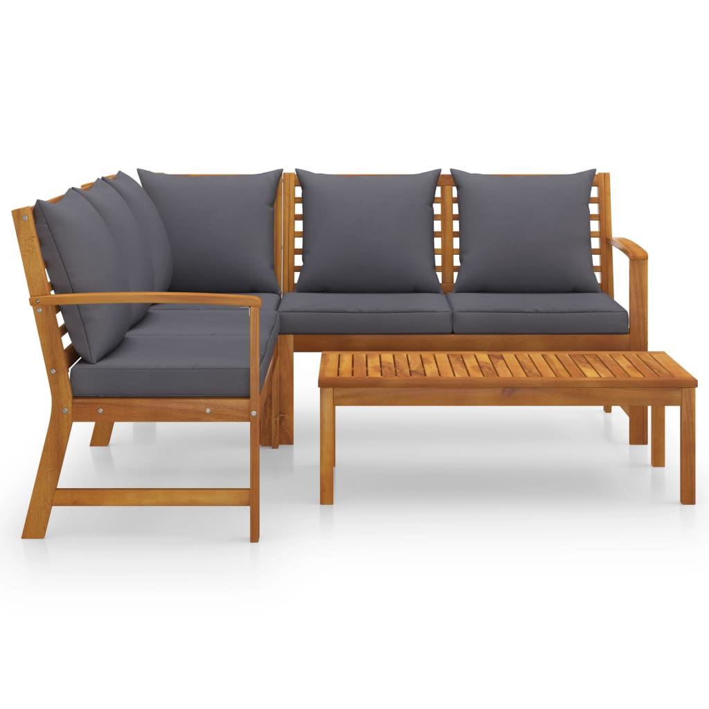 4-tlg. Garten-Lounge-Set mit Auflagen Massivholz Akazie - Premium Gartenmöbel-Sets - Just €664.68! Shop now at homesales4u