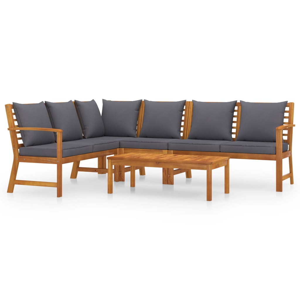 5-tlg. Garten-Lounge-Set mit Auflagen Massivholz Akazie - Premium Gartenmöbel-Sets - Just €760.97! Shop now at homesales4u