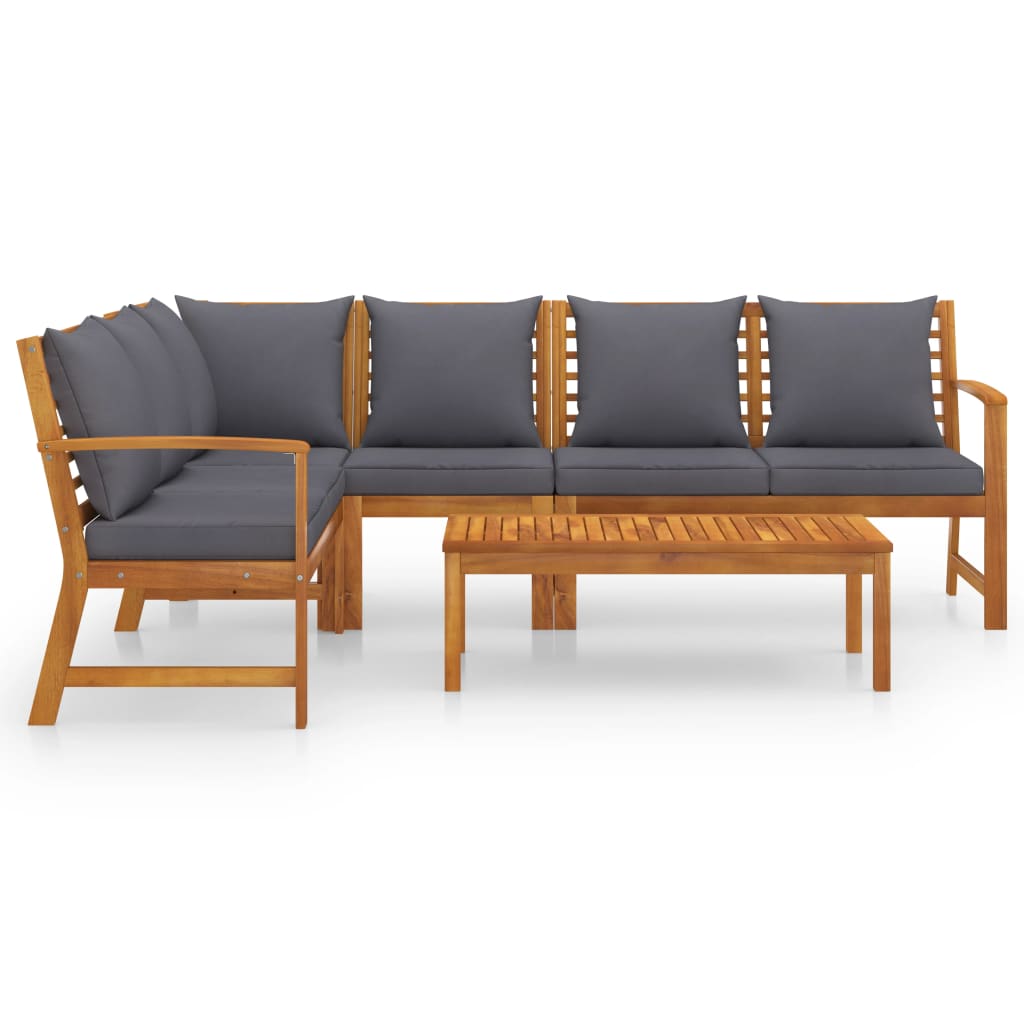 5-tlg. Garten-Lounge-Set mit Auflagen Massivholz Akazie - Premium Gartenmöbel-Sets - Just €760.97! Shop now at homesales4u