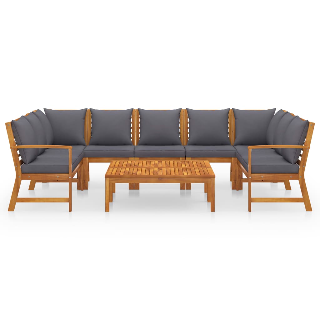 9-tlg. Garten-Lounge-Set mit Auflagen Massivholz Akazie - Premium Gartenmöbel-Sets - Just €1210.87! Shop now at homesales4u