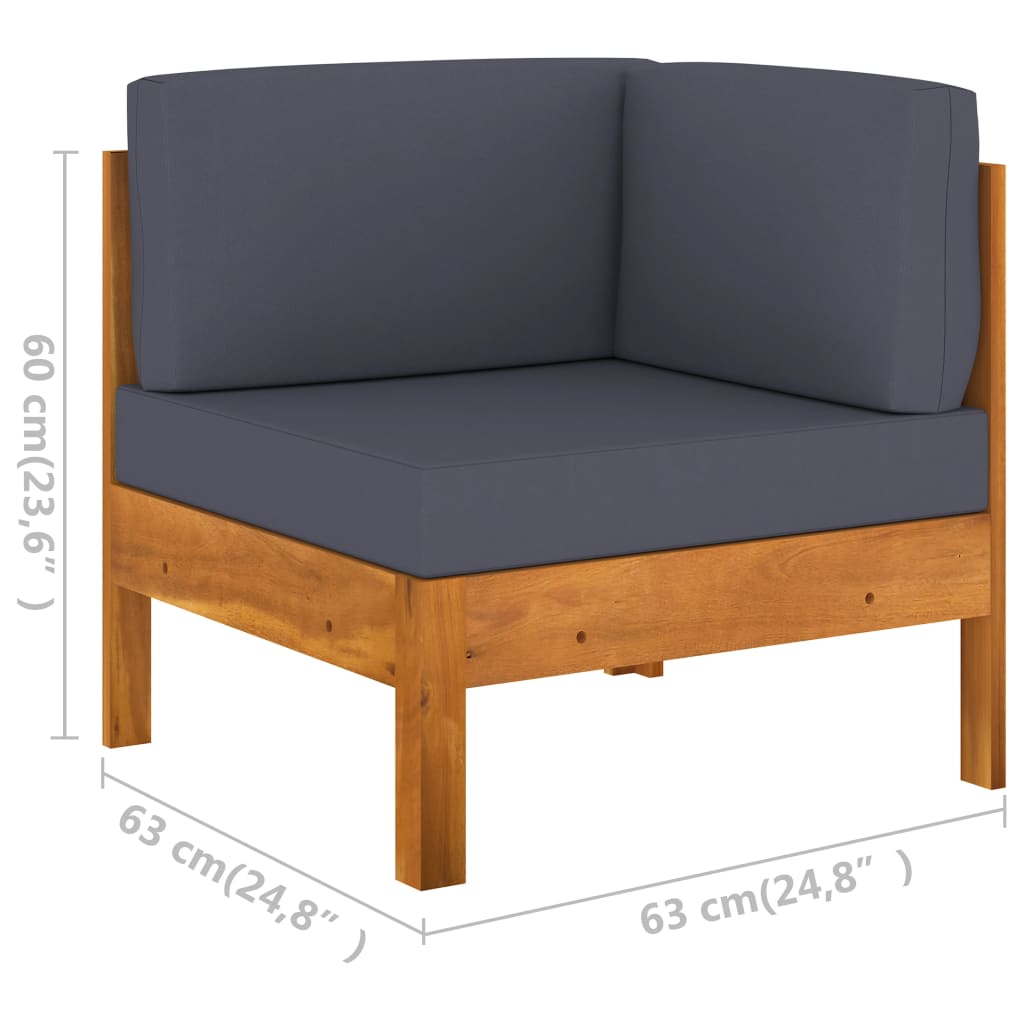 8-tlg. Garten-Lounge-Set mit Dunkelgrauen Auflagen Akazienholz - Premium Gartenmöbel-Sets - Just €1346.88! Shop now at homesales4u