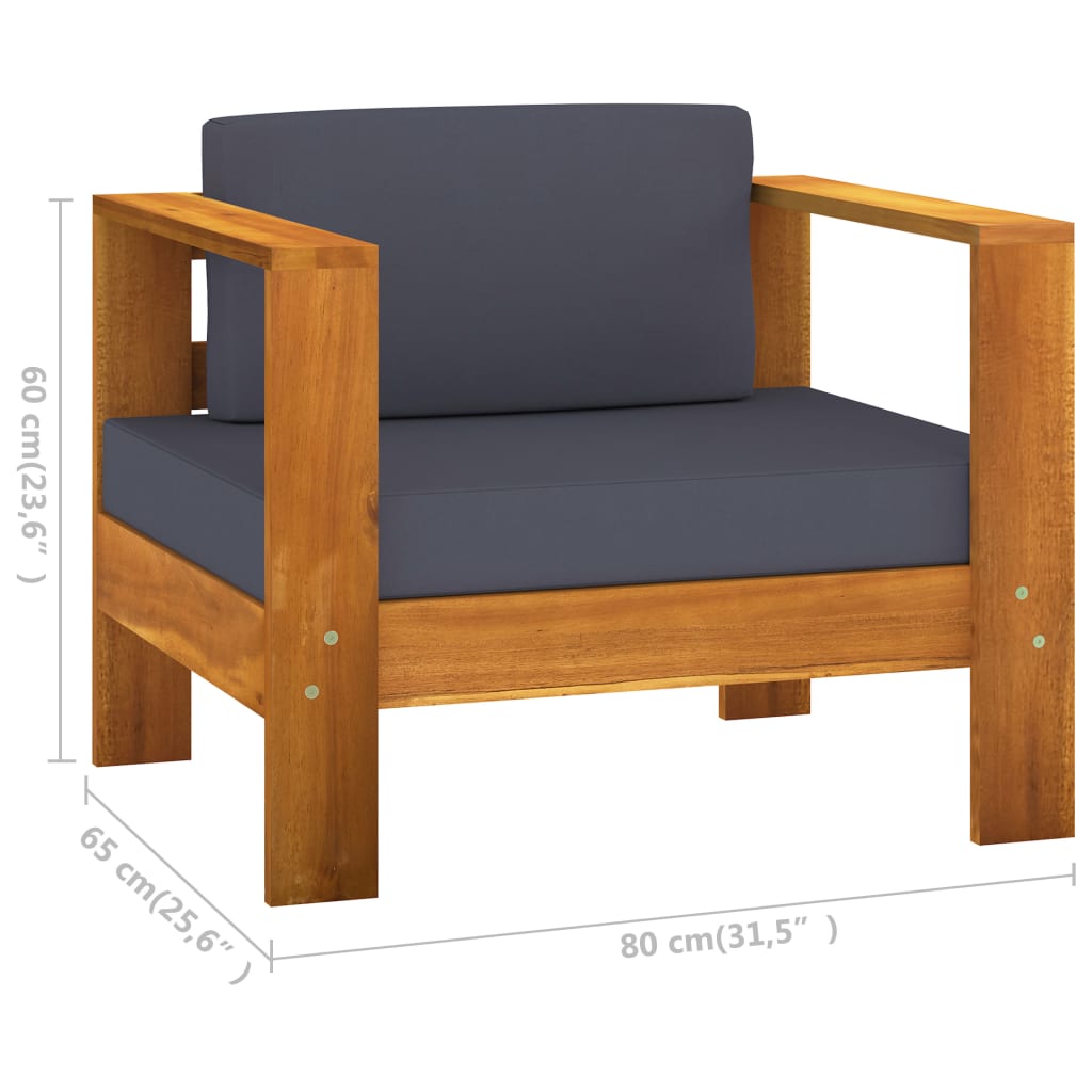 10-tlg. Garten-Lounge-Set mit Dunkelgrauen Auflagen Akazienholz - Premium Gartenmöbel-Sets - Just €1618.83! Shop now at homesales4u