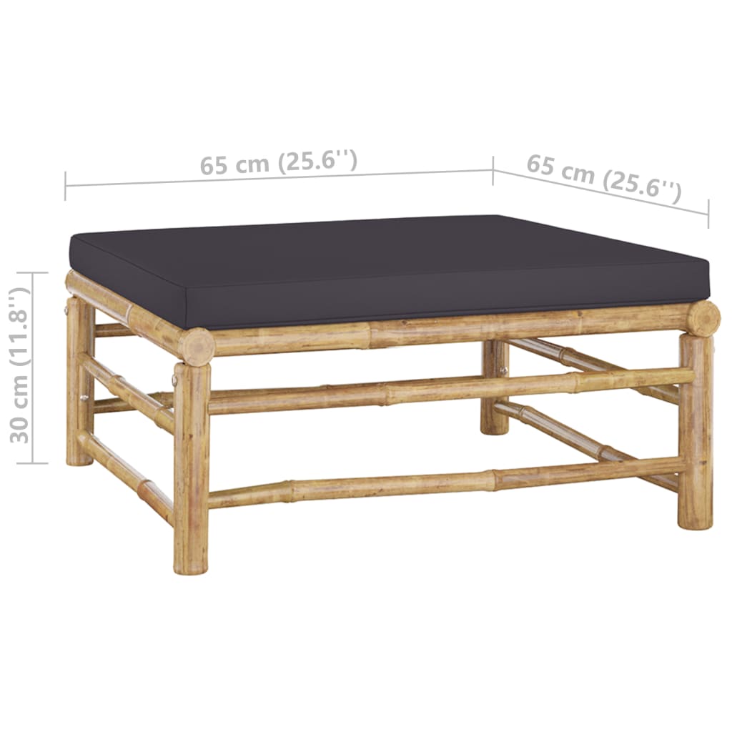 7-tlg. Garten-Lounge-Set mit Dunkelgrauen Kissen Bambus - Premium Gartenmöbel-Sets - Just €847.49! Shop now at homesales4u