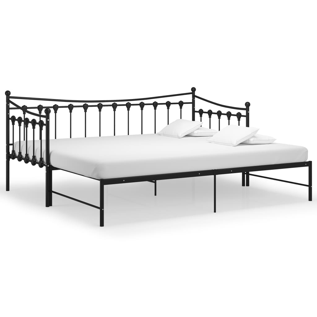 Ausziehsofa Bettgestell Schwarz Metall 90x200 cm - Premium Betten & Bettgestelle - Just €215.64! Shop now at homesales4u