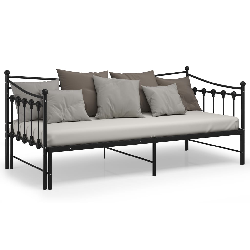 Ausziehsofa Bettgestell Schwarz Metall 90x200 cm - Premium Betten & Bettgestelle - Just €215.64! Shop now at homesales4u