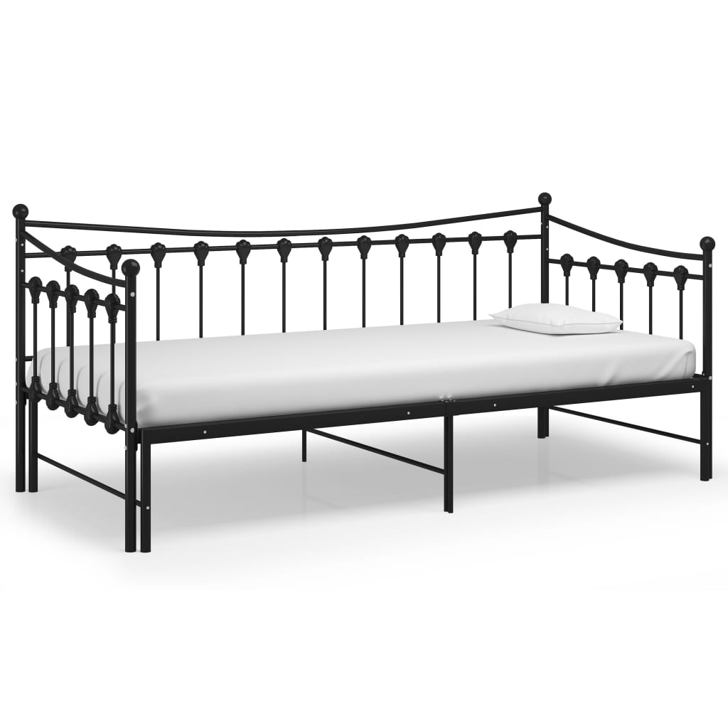Ausziehsofa Bettgestell Schwarz Metall 90x200 cm - Premium Betten & Bettgestelle - Just €215.64! Shop now at homesales4u