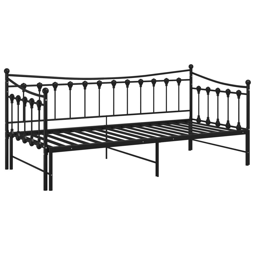 Ausziehsofa Bettgestell Schwarz Metall 90x200 cm - Premium Betten & Bettgestelle - Just €215.64! Shop now at homesales4u