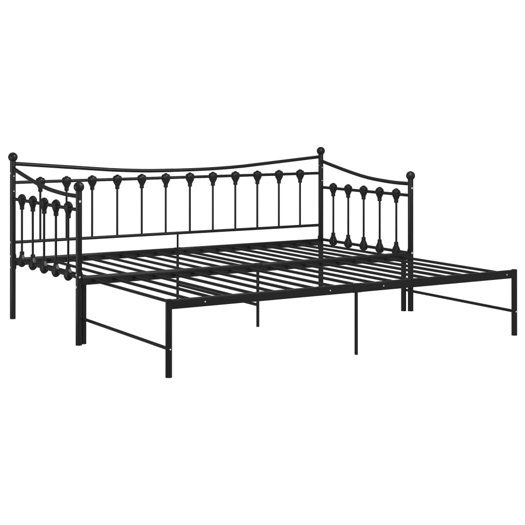 Ausziehsofa Bettgestell Schwarz Metall 90x200 cm - Premium Betten & Bettgestelle - Just €215.64! Shop now at homesales4u