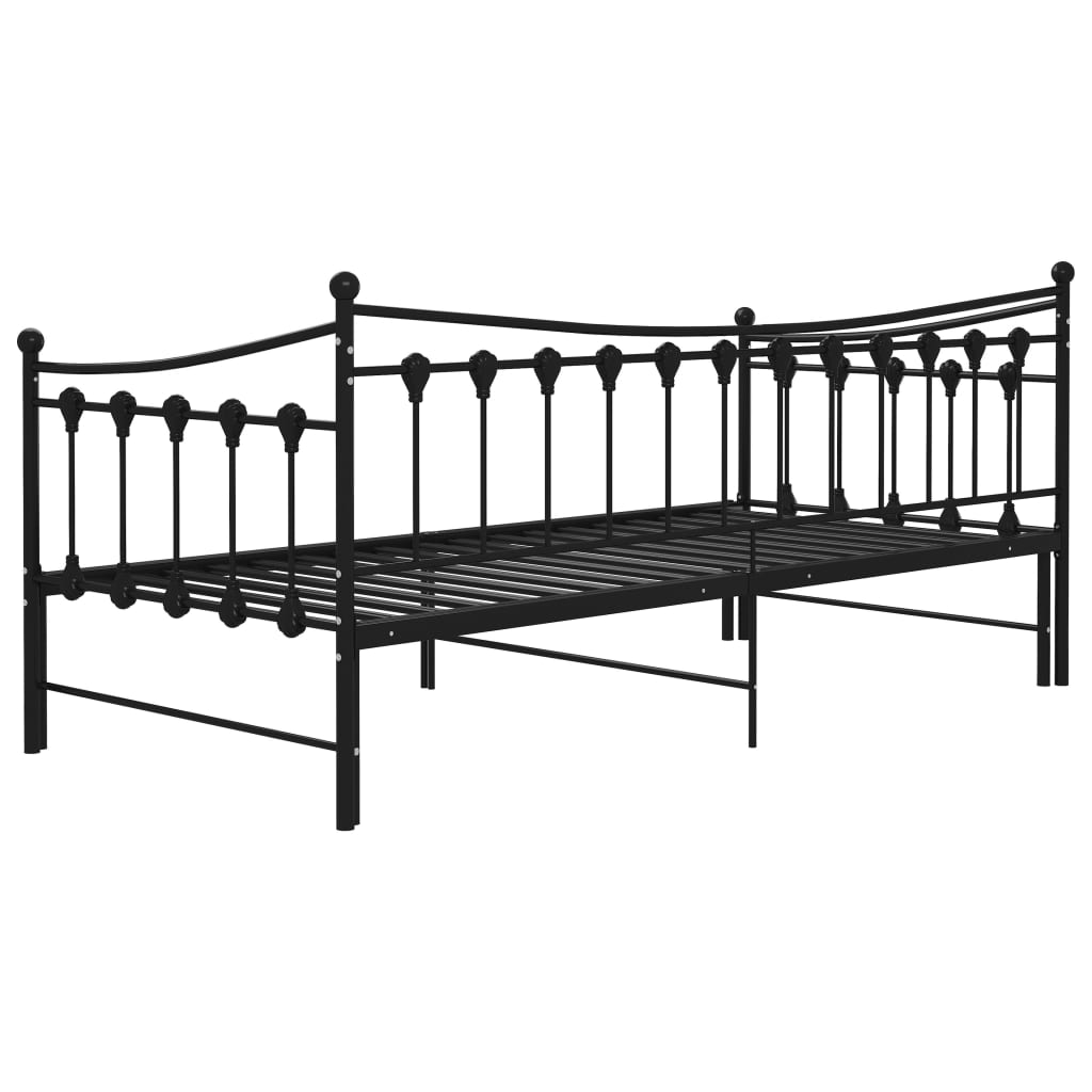 Ausziehsofa Bettgestell Schwarz Metall 90x200 cm - Premium Betten & Bettgestelle - Just €215.64! Shop now at homesales4u