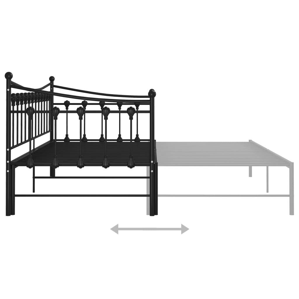 Ausziehsofa Bettgestell Schwarz Metall 90x200 cm - Premium Betten & Bettgestelle - Just €215.64! Shop now at homesales4u