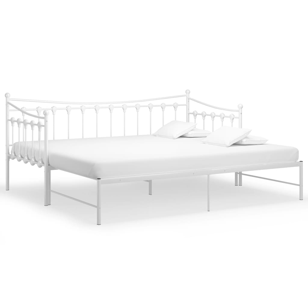 Ausziehsofa Bettgestell Weiß Metall 90x200 cm - Premium Betten & Bettgestelle - Just €212.50! Shop now at homesales4u