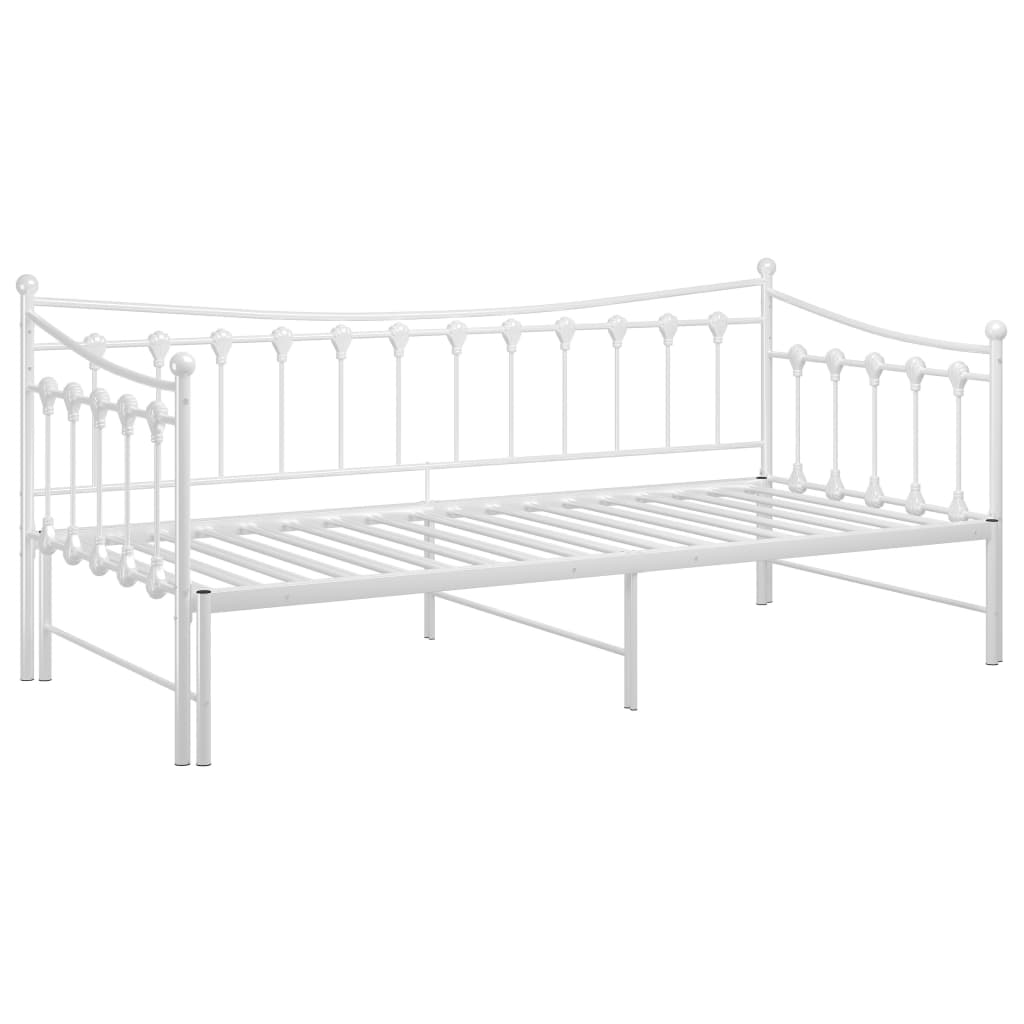 Ausziehsofa Bettgestell Weiß Metall 90x200 cm - Premium Betten & Bettgestelle - Just €212.50! Shop now at homesales4u