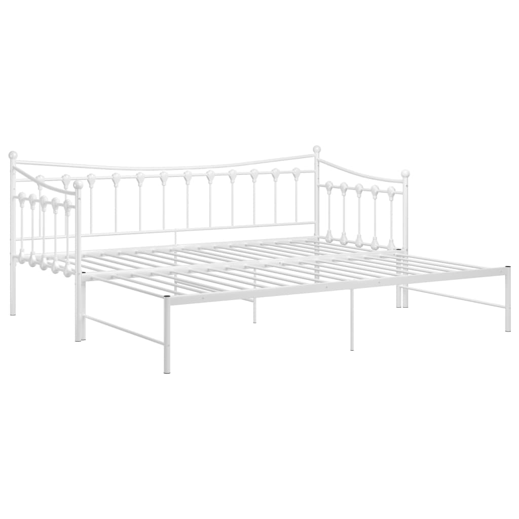 Ausziehsofa Bettgestell Weiß Metall 90x200 cm - Premium Betten & Bettgestelle - Just €212.50! Shop now at homesales4u