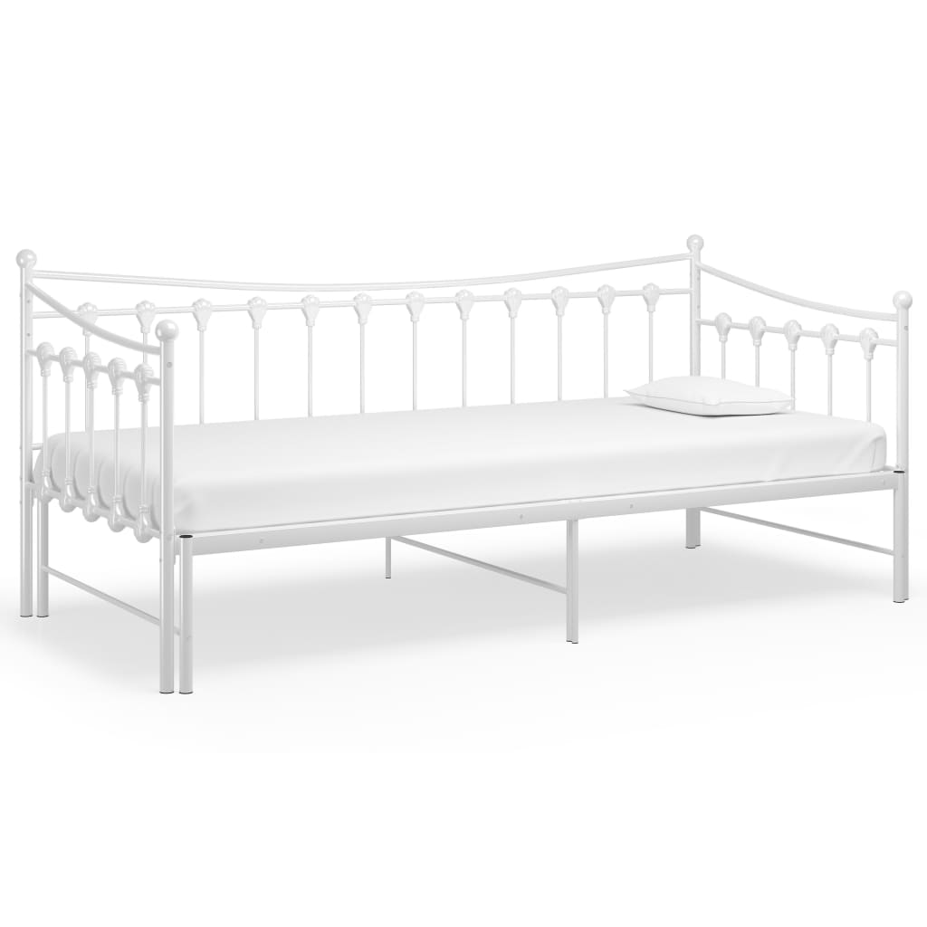 Ausziehsofa Bettgestell Weiß Metall 90x200 cm - Premium Betten & Bettgestelle - Just €212.50! Shop now at homesales4u