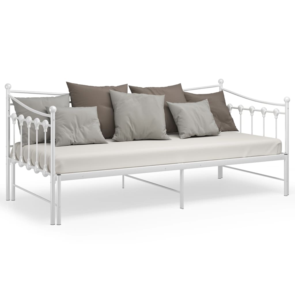 Ausziehsofa Bettgestell Weiß Metall 90x200 cm - Premium Betten & Bettgestelle - Just €212.50! Shop now at homesales4u