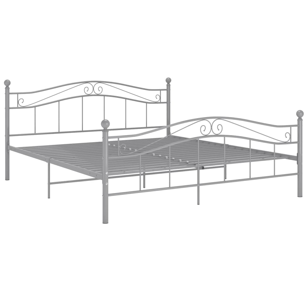 Bett Grau Metall 200x200 cm - Premium Betten & Bettgestelle - Just €194.40! Shop now at homesales4u