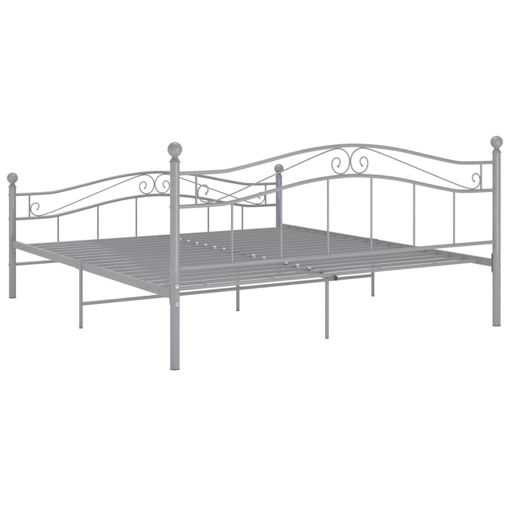 Bett Grau Metall 200x200 cm - Premium Betten & Bettgestelle - Just €194.40! Shop now at homesales4u