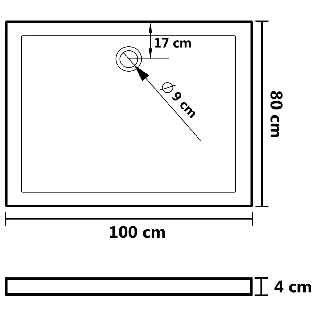 Duschwanne Anti-Rutsch Weiß 80x100x4 cm ABS - Premium Duschwannen - Just €165.60! Shop now at homesales4u