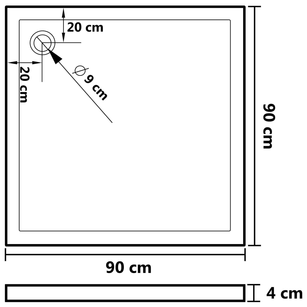 Duschwanne Anti-Rutsch Weiß 90x90x4 cm ABS - Premium Duschwannen - Just €151.74! Shop now at homesales4u