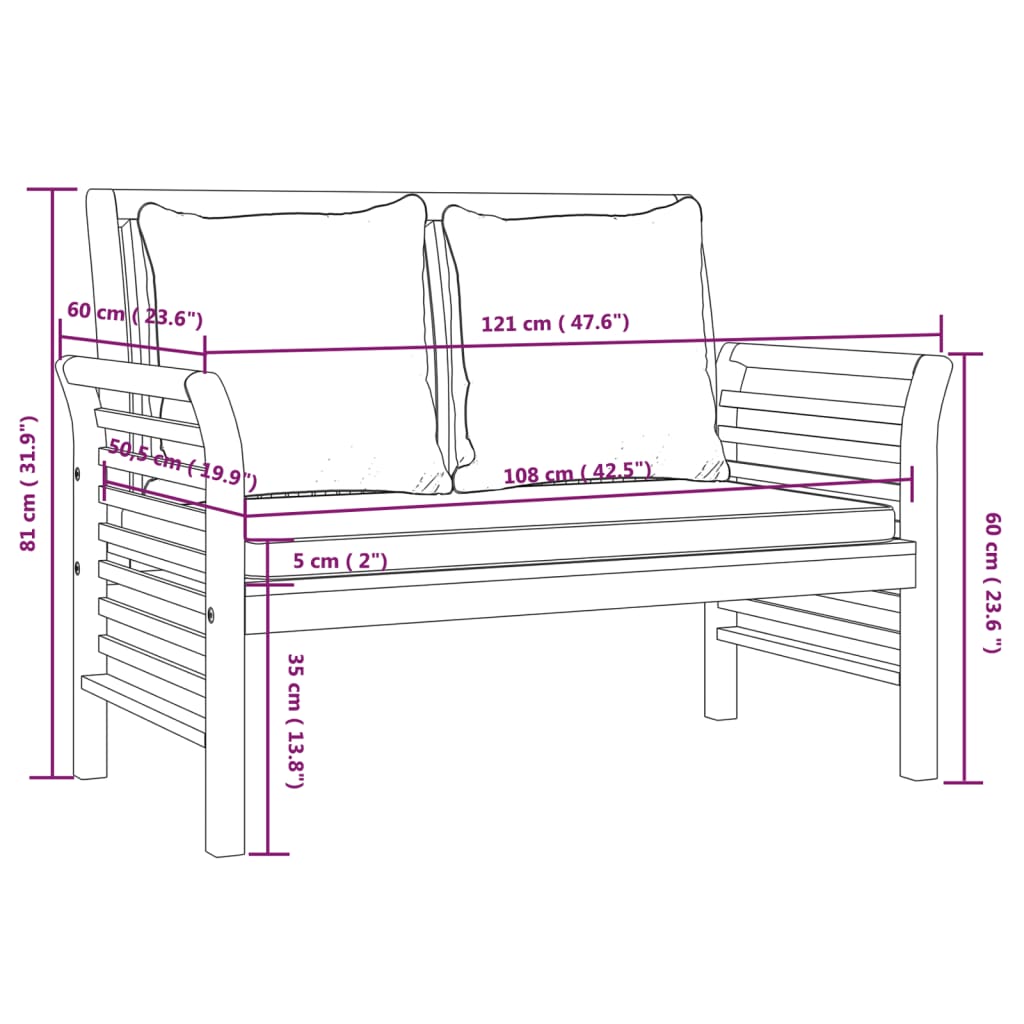 4-tlg. Garten-Lounge-Set mit Kissen Massivholz Akazie - Premium Gartenmöbel-Sets - Just €625.57! Shop now at homesales4u