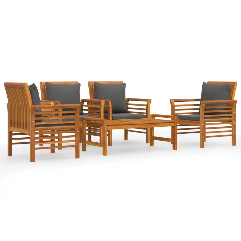 5-tlg. Garten-Lounge-Set mit Kissen Massivholz Akazie - Premium Gartenmöbel-Sets - Just €709.22! Shop now at homesales4u