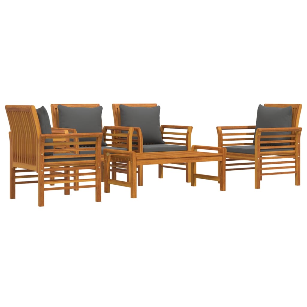 5-tlg. Garten-Lounge-Set mit Kissen Massivholz Akazie - Premium Gartenmöbel-Sets - Just €709.22! Shop now at homesales4u