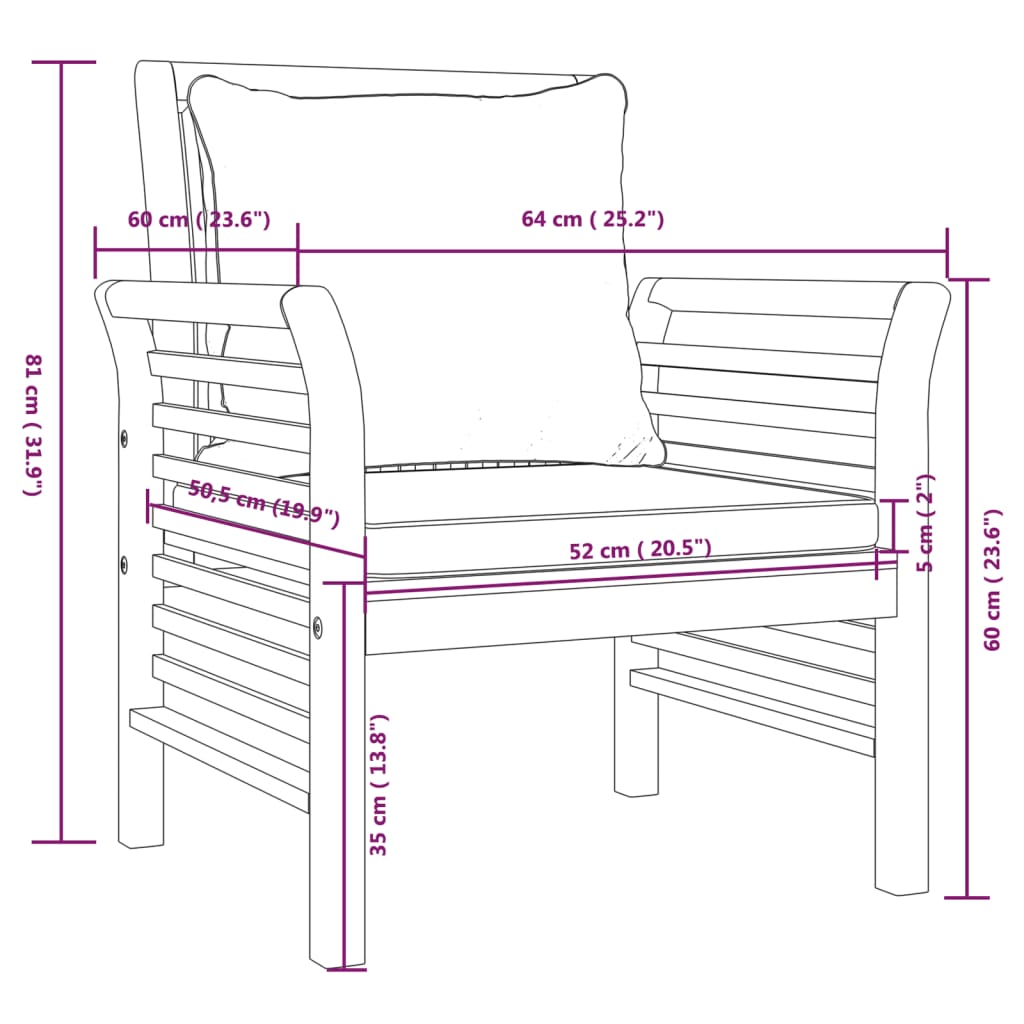 5-tlg. Garten-Lounge-Set mit Kissen Massivholz Akazie - Premium Gartenmöbel-Sets - Just €709.22! Shop now at homesales4u