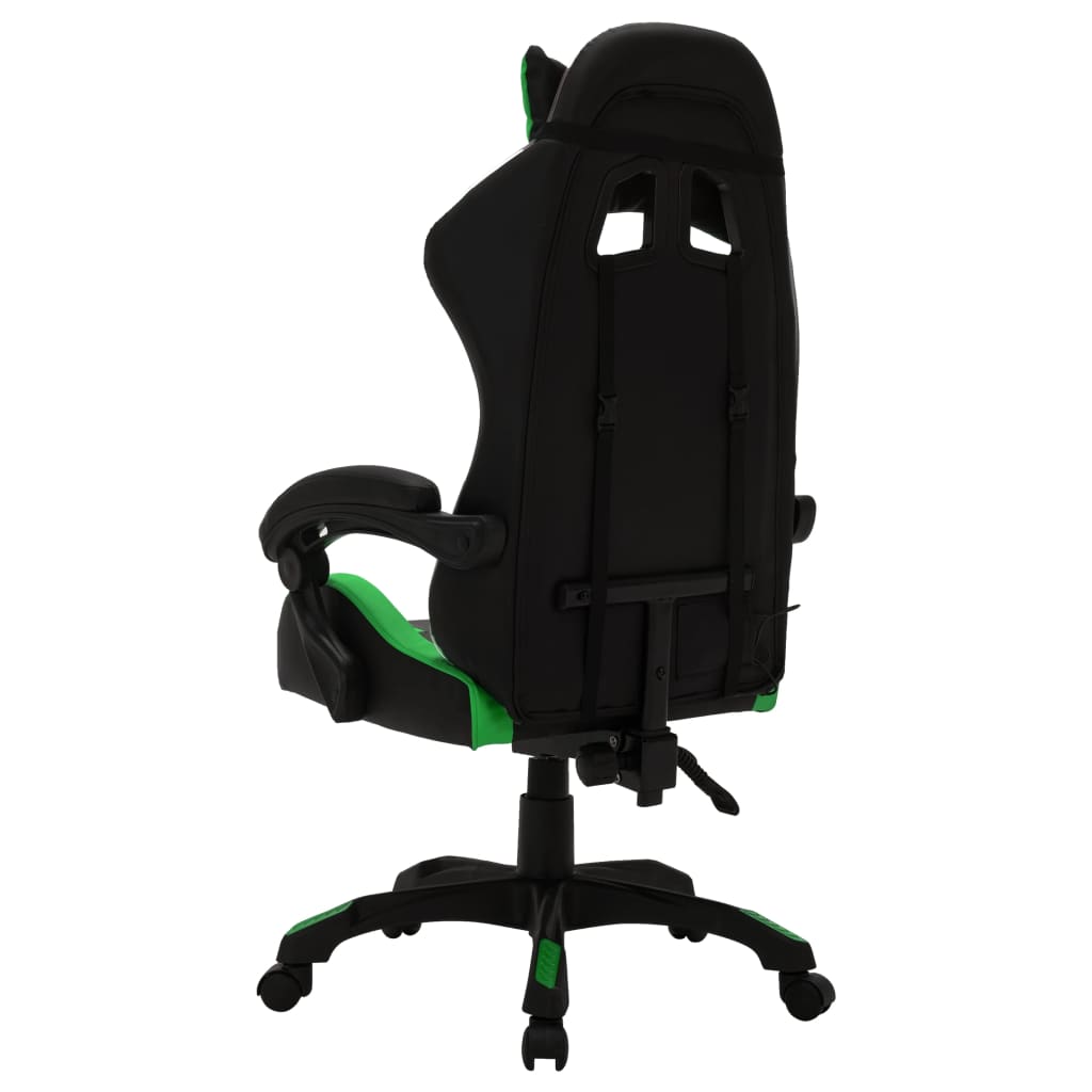 Gaming-Stuhl mit RGB LED-Leuchten Grün und Schwarz Kunstleder - Premium Bürostühle - Just €207.53! Shop now at homesales4u