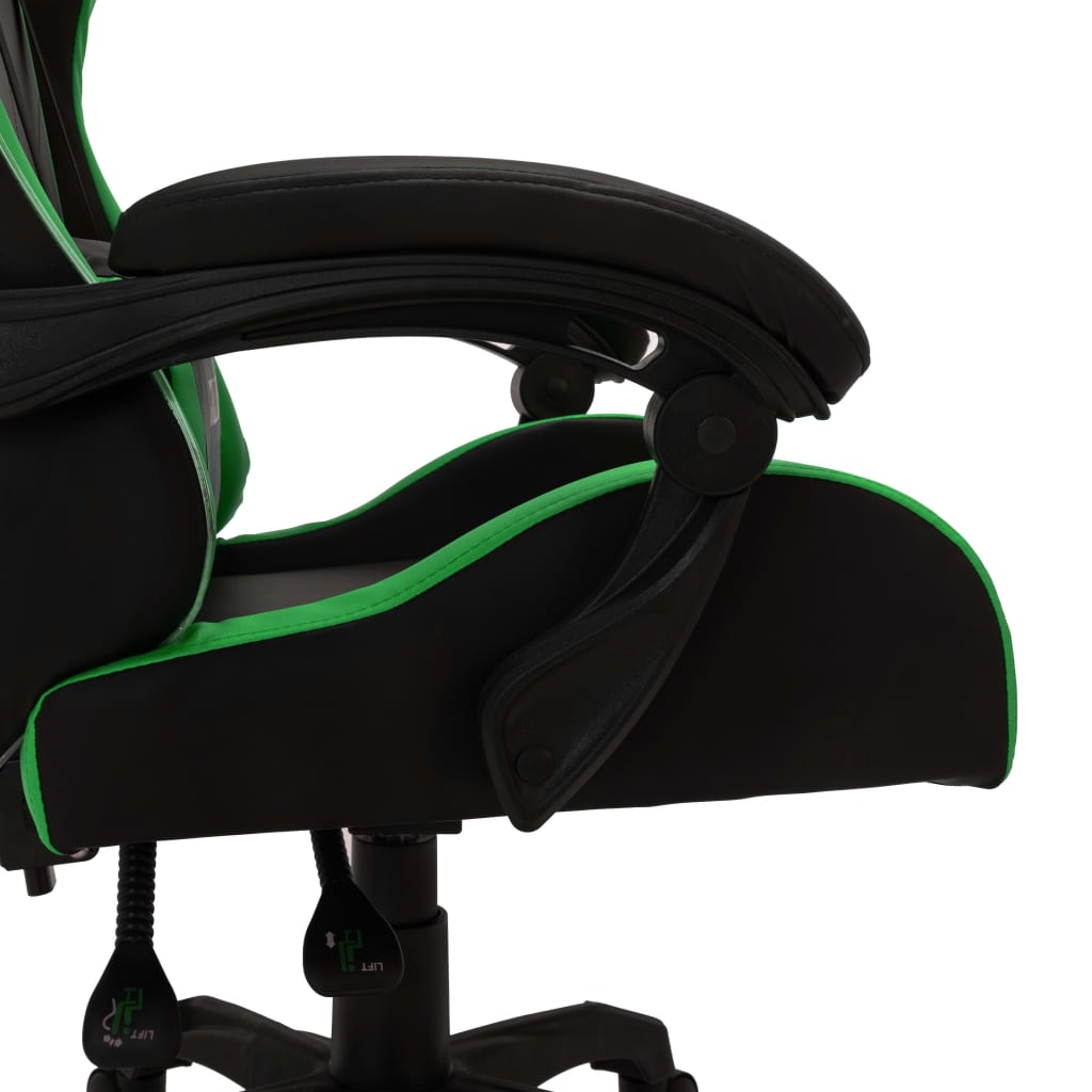 Gaming-Stuhl mit RGB LED-Leuchten Grün und Schwarz Kunstleder - Premium Bürostühle - Just €207.53! Shop now at homesales4u