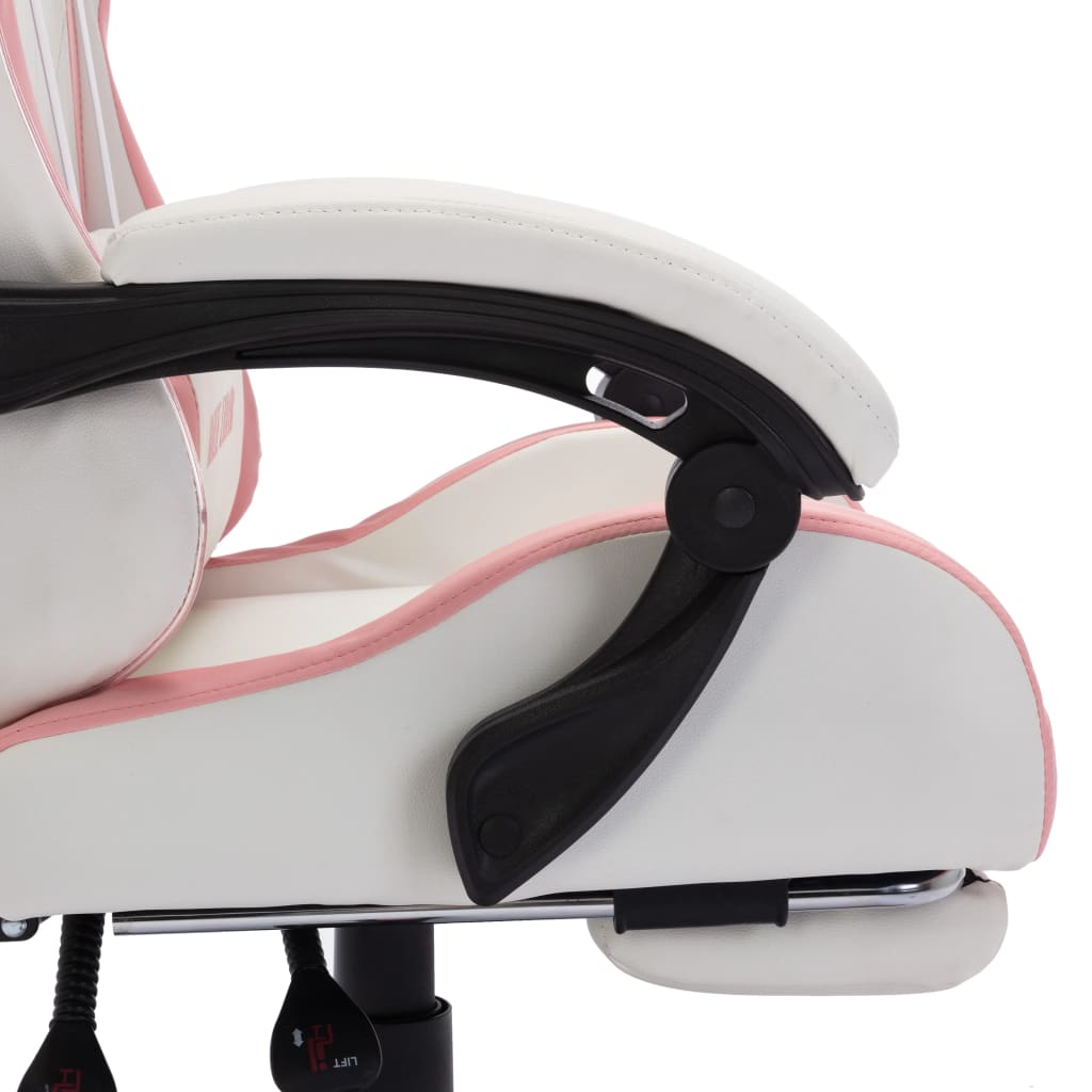Gaming-Stuhl mit RGB LED-Leuchten Rosa und Weiß Kunstleder - Premium Bürostühle - Just €255.09! Shop now at homesales4u