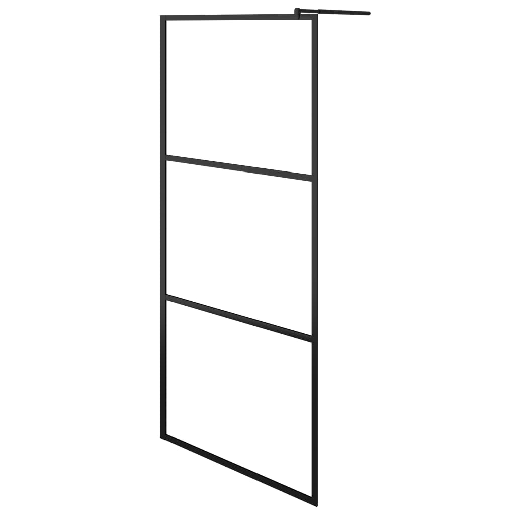 Duschwand für Begehbare Duschen ESG-Klarglas Schwarz 90x195 cm - Premium Duschwände - Just €231.49! Shop now at homesales4u