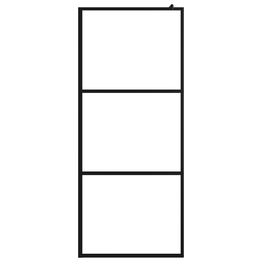 Duschwand für Begehbare Duschen ESG-Klarglas Schwarz 90x195 cm - Premium Duschwände - Just €231.49! Shop now at homesales4u