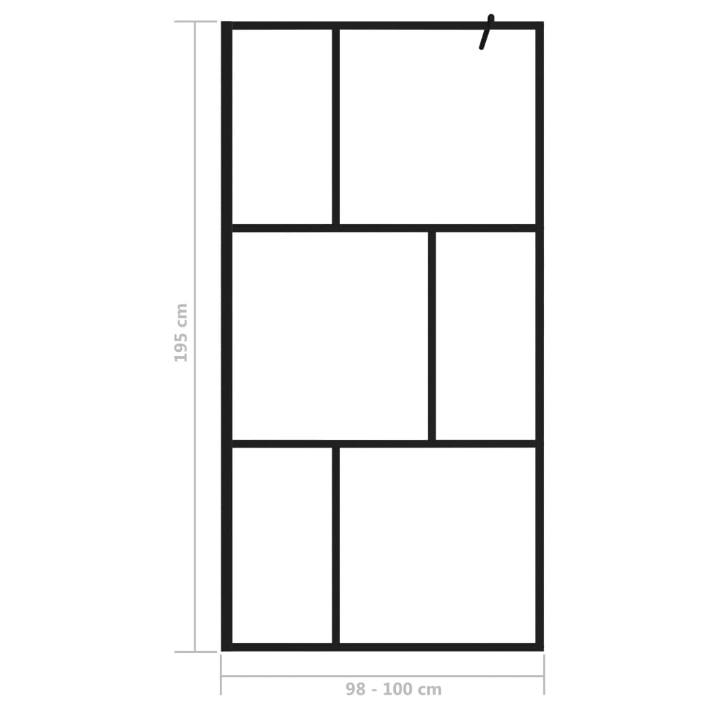 Duschwand für Begehbare Duschen mit Hartglas Schwarz 100x195 cm - Premium Duschwände - Just €231.69! Shop now at homesales4u