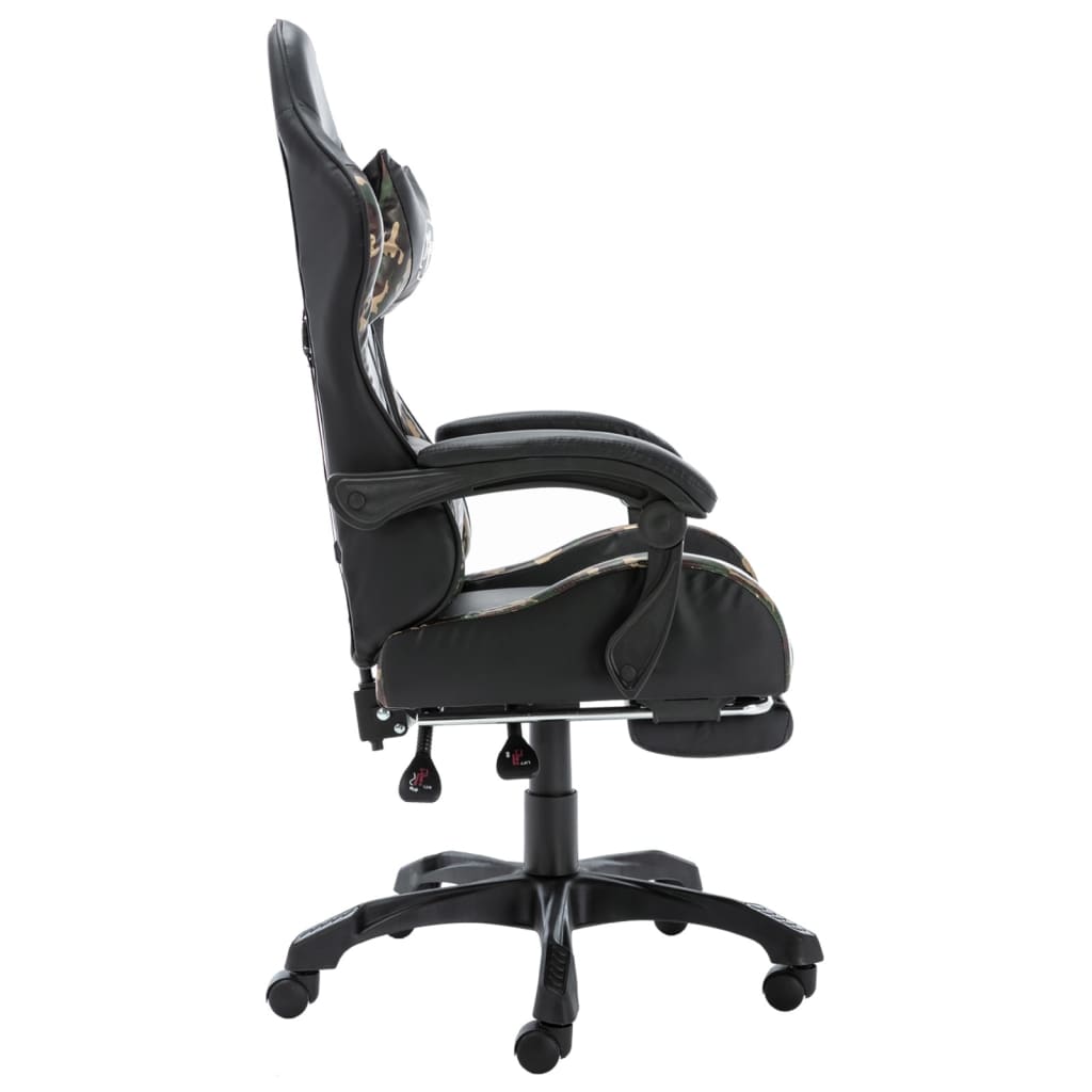 Gaming-Stuhl mit Fußstütze Schwarz und Tarnmuster Kunstleder - Premium Bürostühle - Just €168.71! Shop now at homesales4u