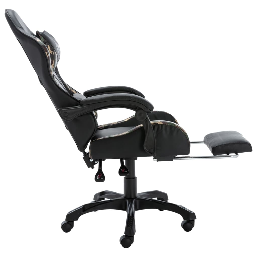Gaming-Stuhl mit Fußstütze Schwarz und Tarnmuster Kunstleder - Premium Bürostühle - Just €168.71! Shop now at homesales4u