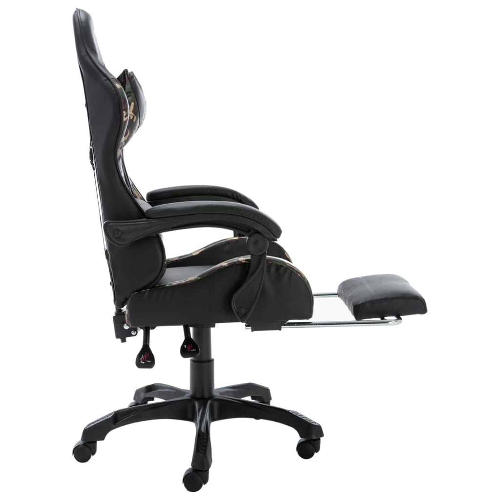 Gaming-Stuhl mit Fußstütze Schwarz und Tarnmuster Kunstleder - Premium Bürostühle - Just €168.71! Shop now at homesales4u
