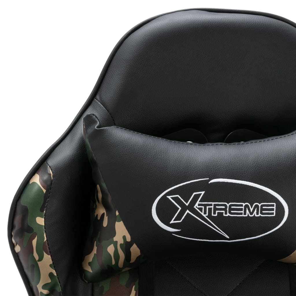 Gaming-Stuhl mit Fußstütze Schwarz und Tarnmuster Kunstleder - Premium Bürostühle - Just €168.71! Shop now at homesales4u