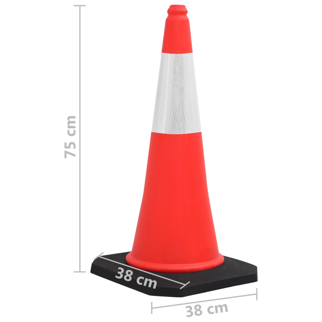 Reflektierende Leitkegel mit schwerem Fuß 10 Stk. 75 cm - Premium Verkehrsschilder - Just €224.02! Shop now at homesales4u