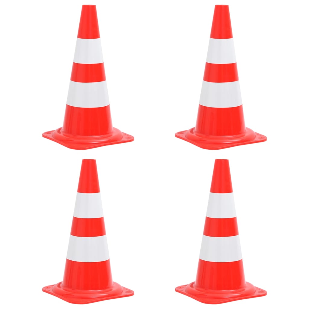 Reflektierende Leitkegel 4 Stk. Rot und Weiß 50 cm - Premium Verkehrsschilder - Just €58.56! Shop now at homesales4u