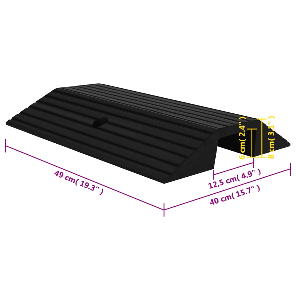 Brückenschwellenrampen 3 Stk. 49x40x8 cm Gummi - Premium Verkehrsschilder - Just €146.35! Shop now at homesales4u