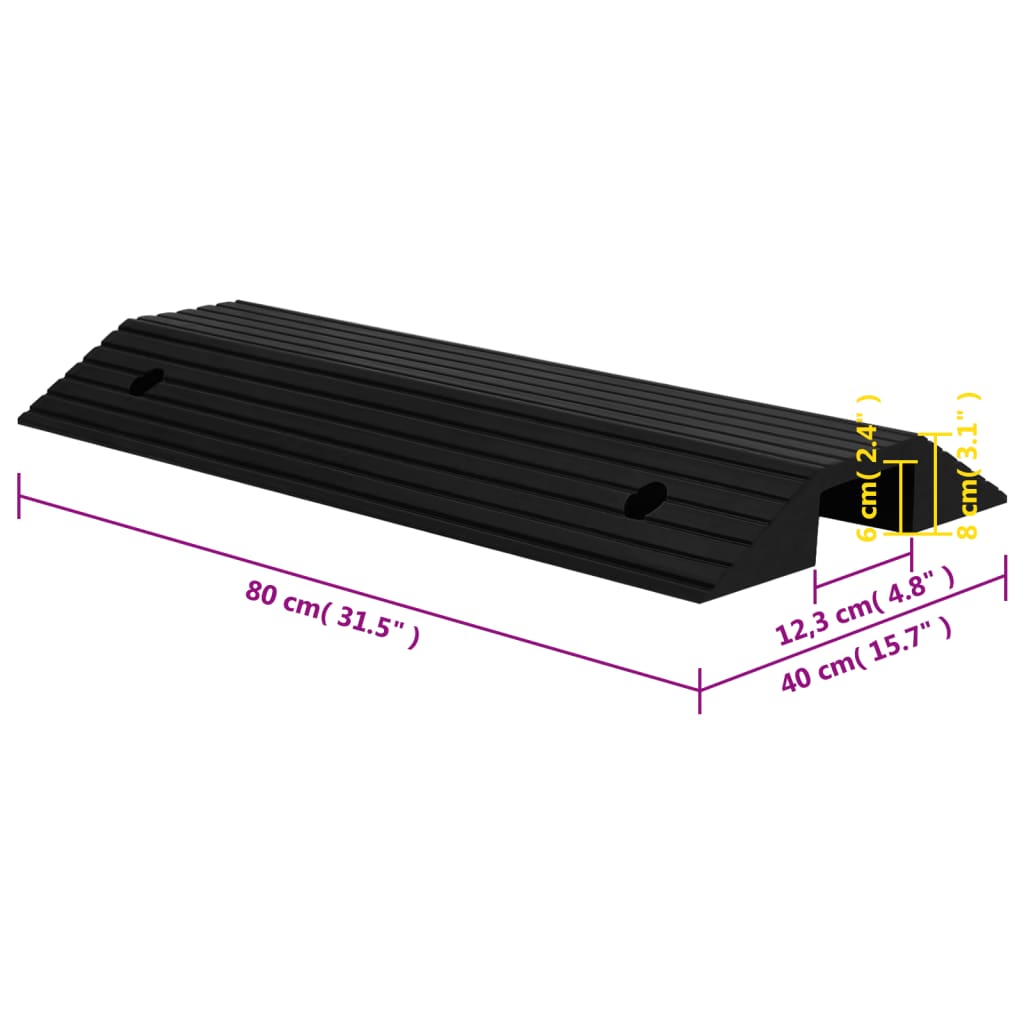 Brückenschwellenrampen 2 Stk. 80x40x8 cm Gummi - Premium Verkehrsschilder - Just €189.52! Shop now at homesales4u